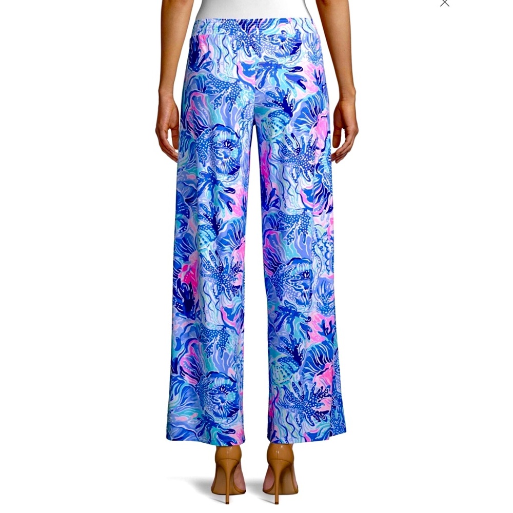 Lilly Pulitzer NWT Lorena Breezy Palazzo Pants Saltwater Shade Seekers $118 XS - Picture 5 of 8